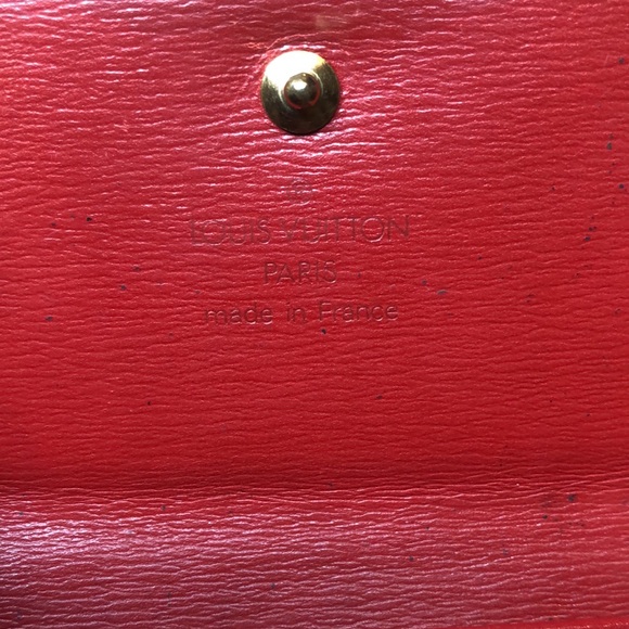 LOUIS VUITTON Red Epi Portefeiulle Elise Trifold Coin Cash Wallet Authentic - Picture 5 of 17